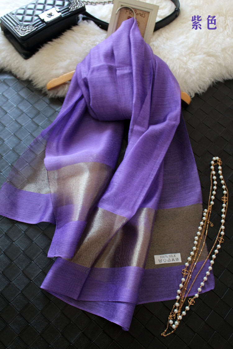 Korea stitching silk scarves for women