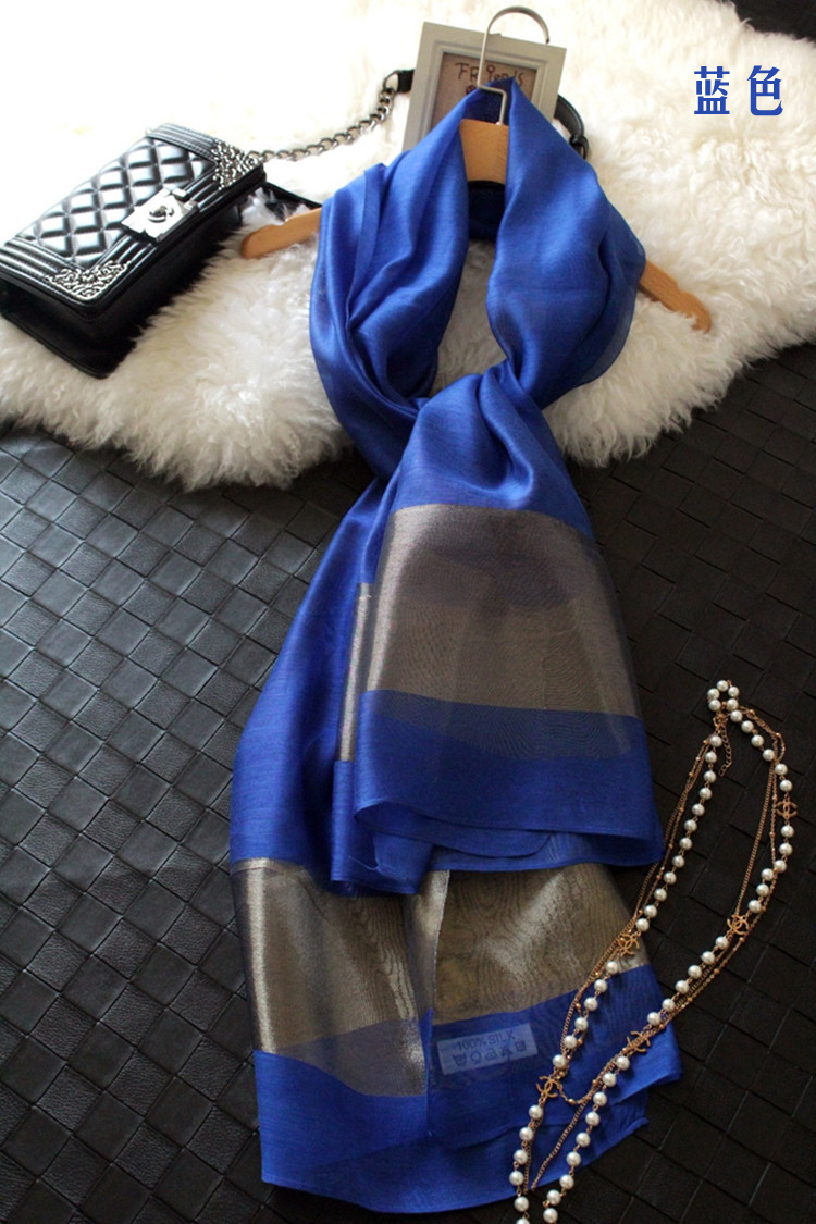 Korea stitching silk scarves for women