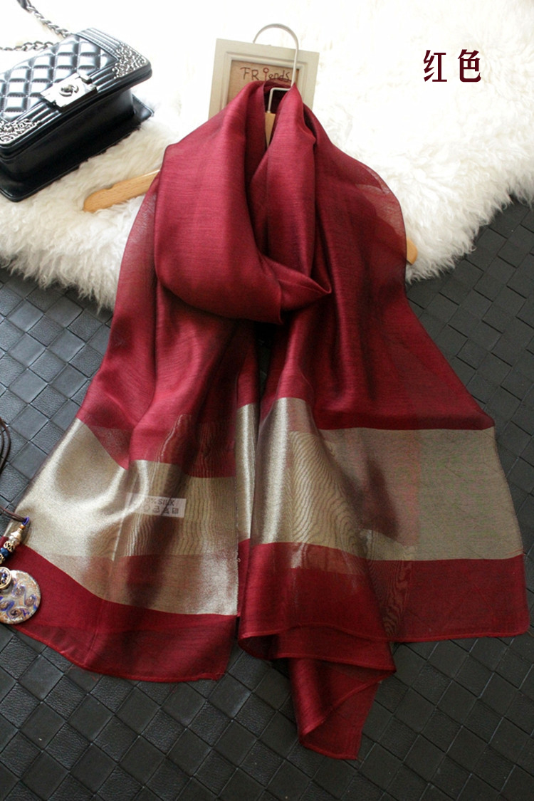 Korea stitching silk scarves for women
