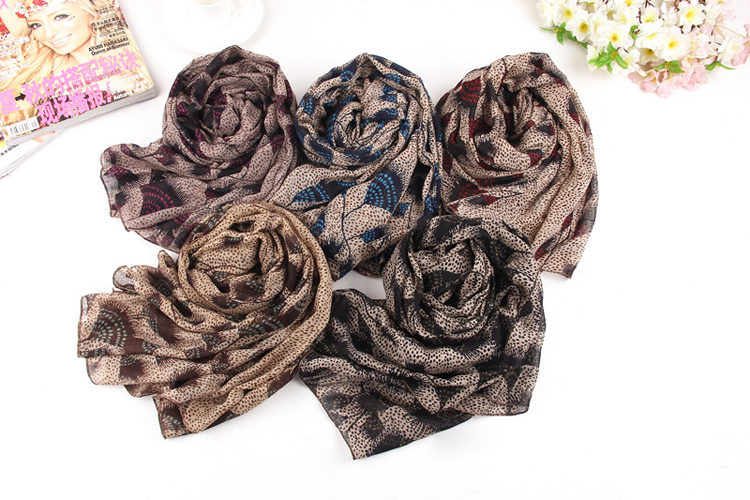 Floral voile fashion scarves shawl