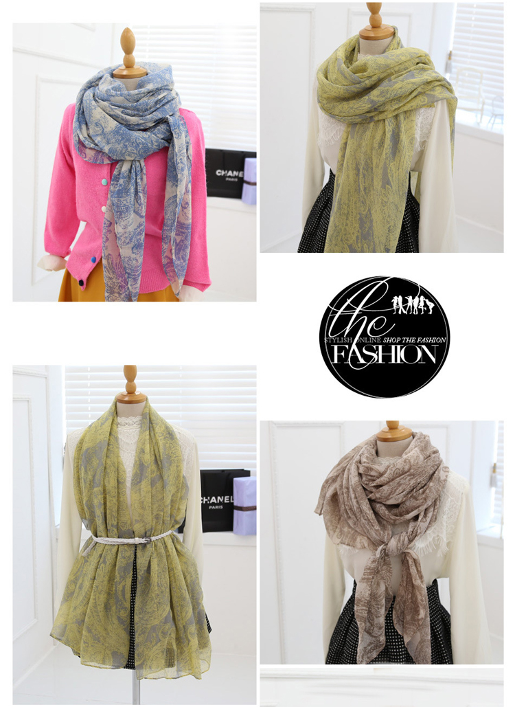 Paisley thin section orange scarf
