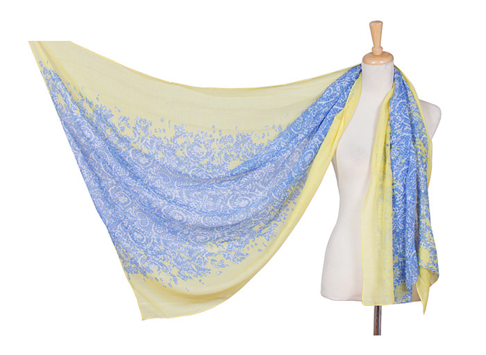 Flower pattern satin scarf