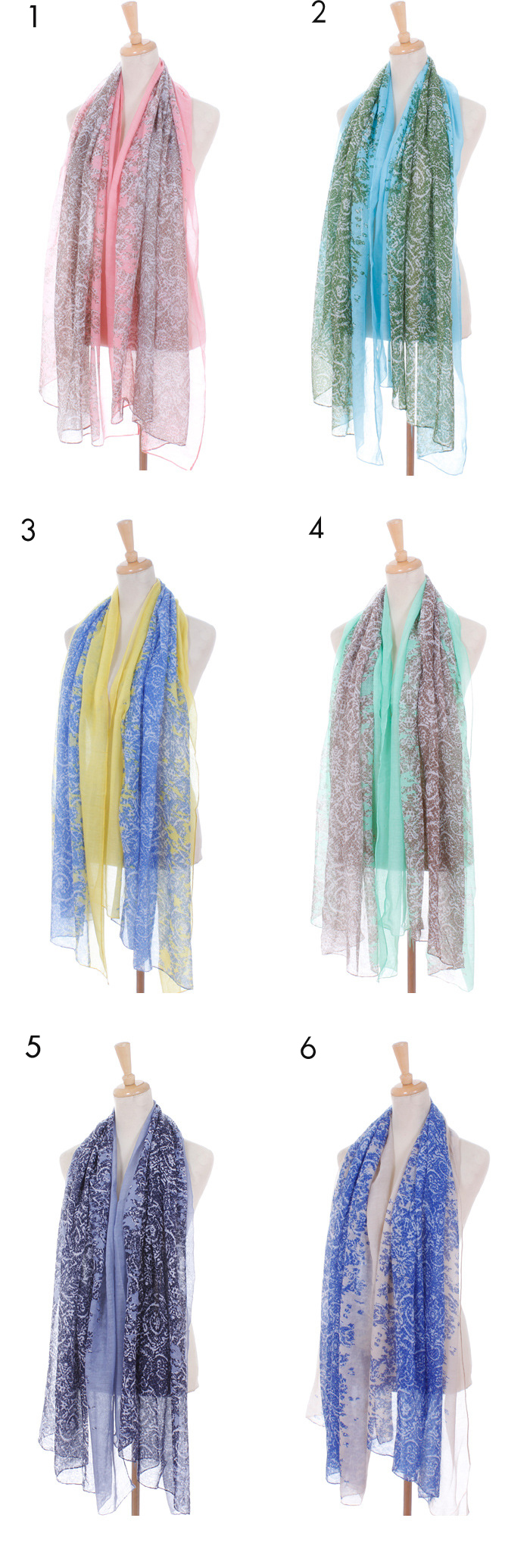 Flower pattern satin scarf