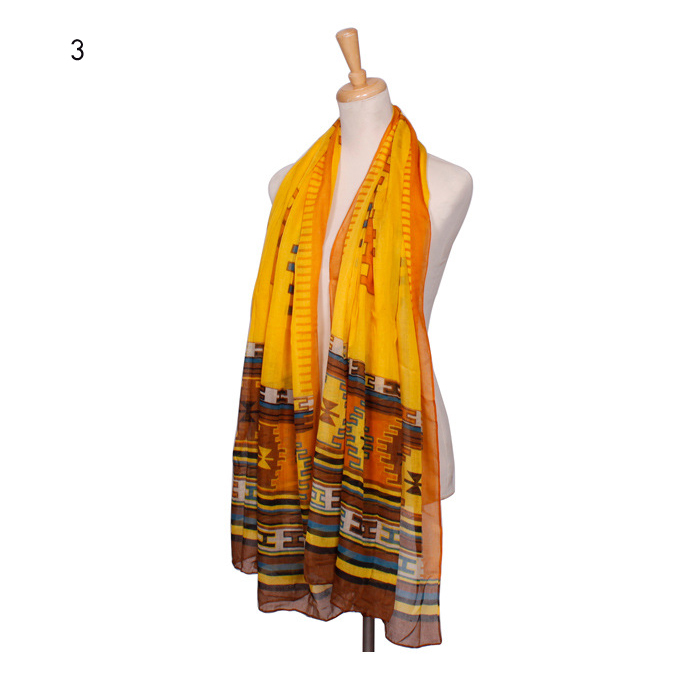 Geometric patterns striped scarf 