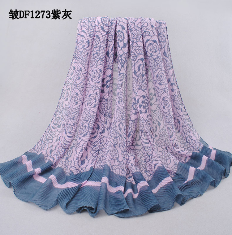 Embroidered flower thin scarves wholesale