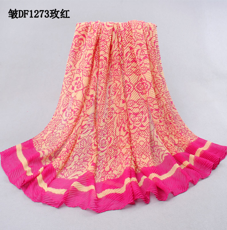 Embroidered flower thin scarves wholesale