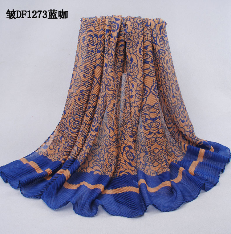 Embroidered flower thin scarves wholesale