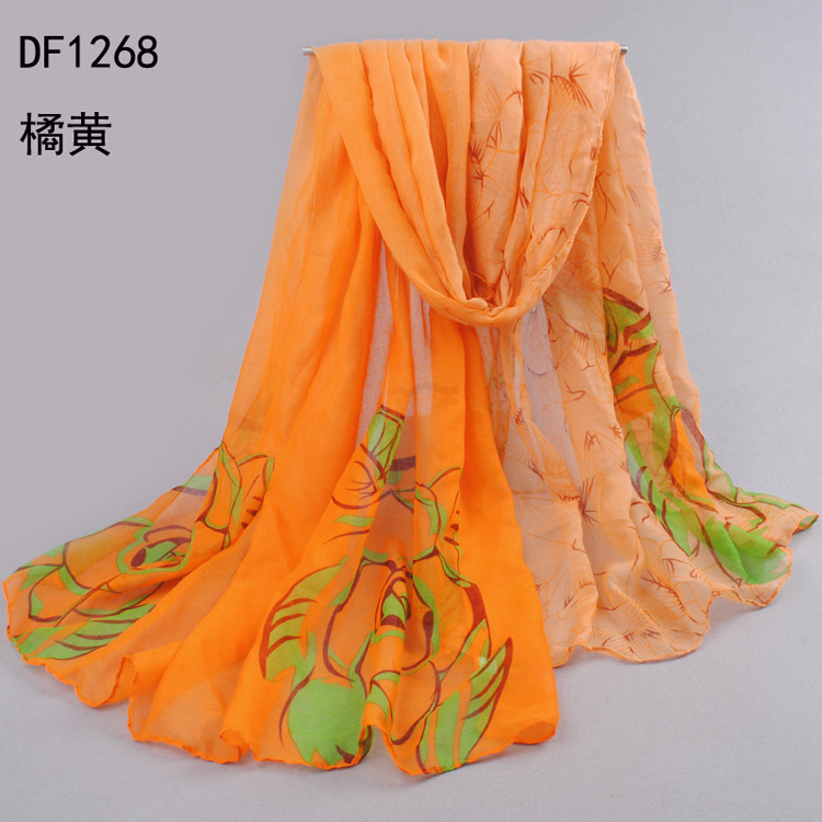 Women floral chiffon shawl 