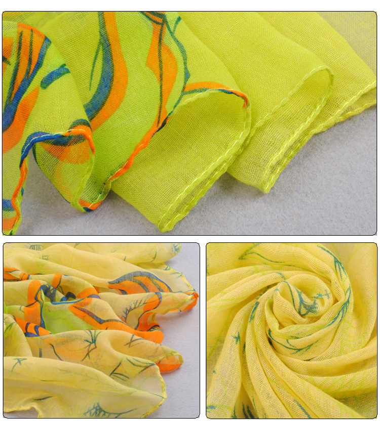 Women floral chiffon shawl 