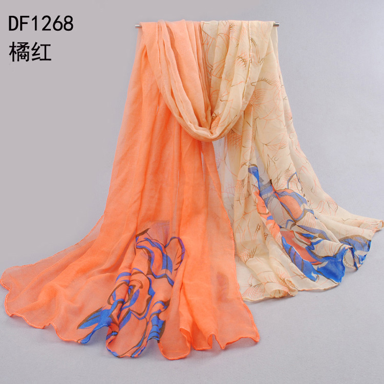 Women floral chiffon shawl 