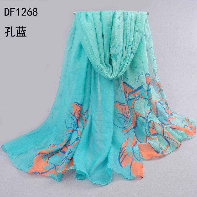 Women floral chiffon shawl 
