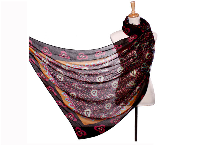 Fall rectangular flower long scarves
