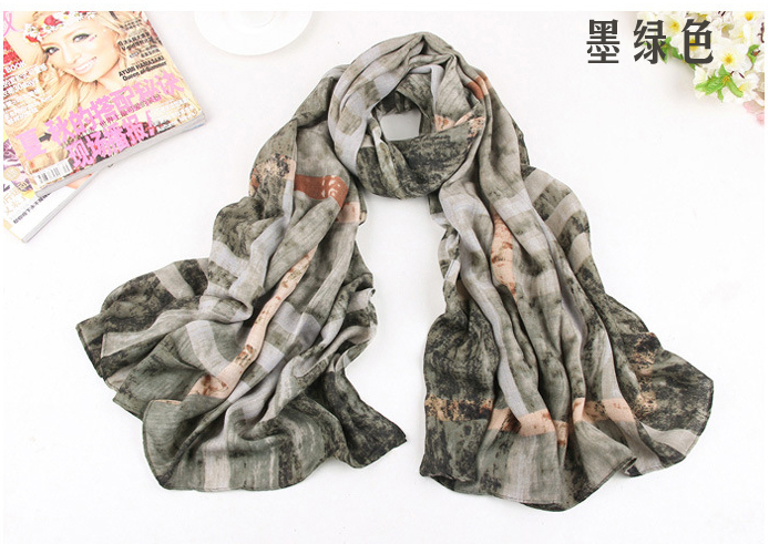 Square plaid graffiti pretty scarves