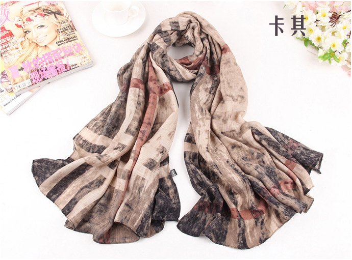 Square plaid graffiti pretty scarves