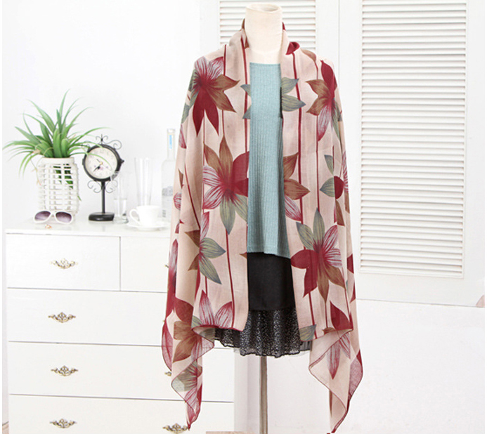 Leaves cotton fashionable scarves
