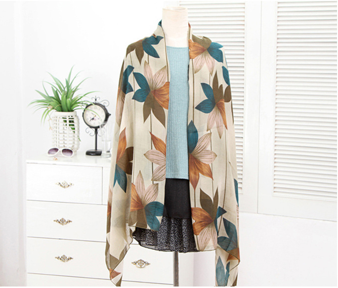 Leaves cotton fashionable scarves