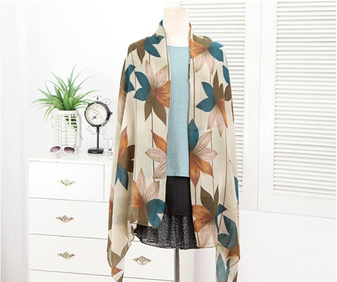 Leaves cotton fashionable scarves