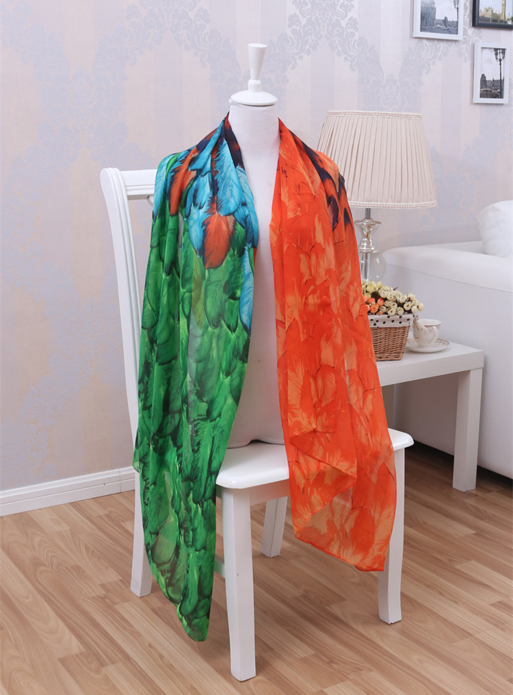 Feather gradient silk scarves wholesale