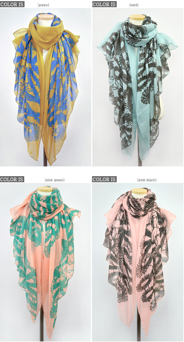 Small floral thin section summer scarf 