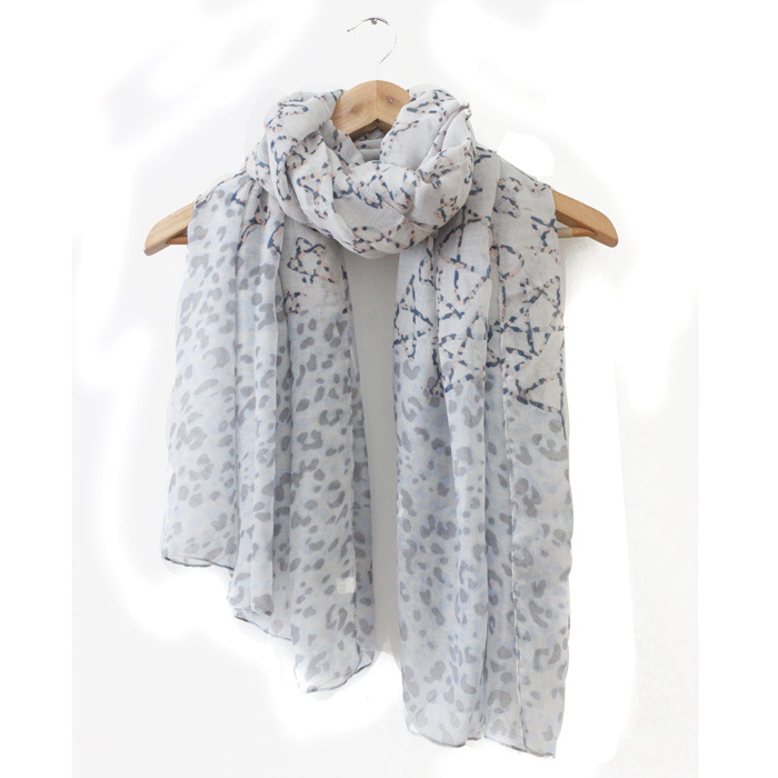 Pentagram leopard stitching scarf shawl