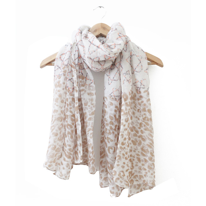 Pentagram leopard stitching scarf shawl