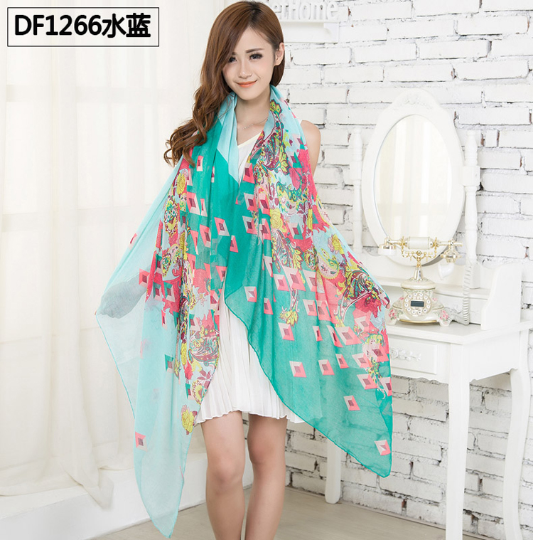 Peacock pattern scarf shawl