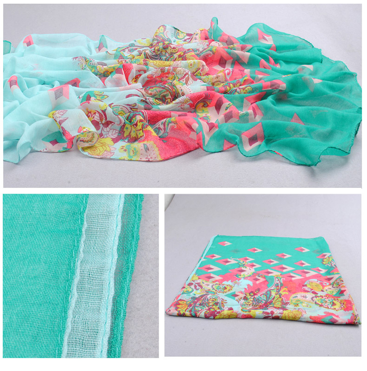 Peacock pattern scarf shawl