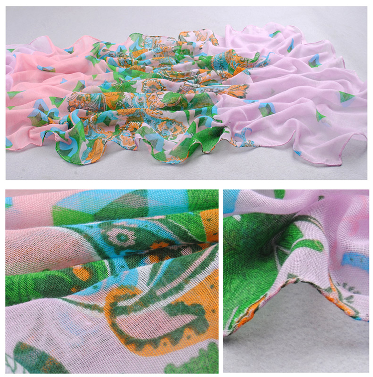 Peacock pattern scarf shawl