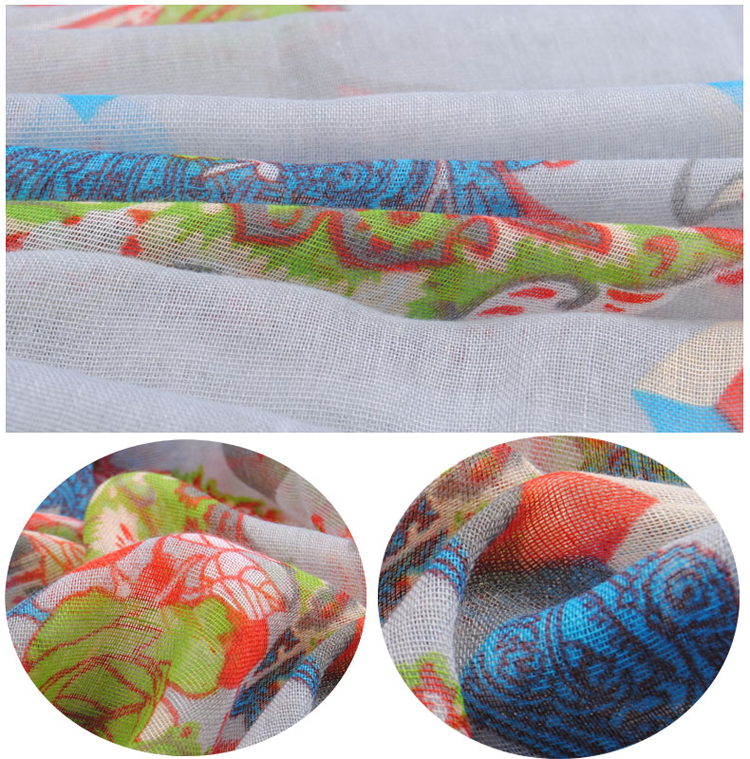 Peacock pattern scarf shawl