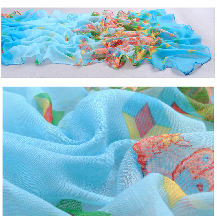Peacock pattern scarf shawl
