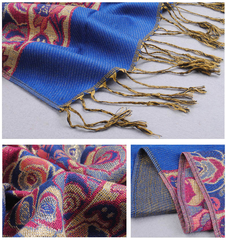 Women roses embroidered shawl scarf 