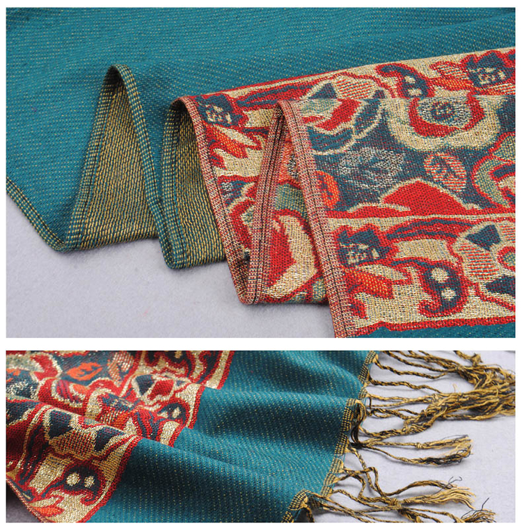 Women roses embroidered shawl scarf 