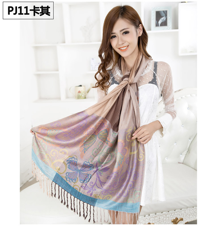 Butterfly print rectangle scarf 