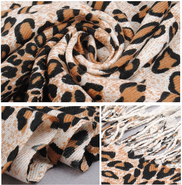Leopard solid color scarf shawl