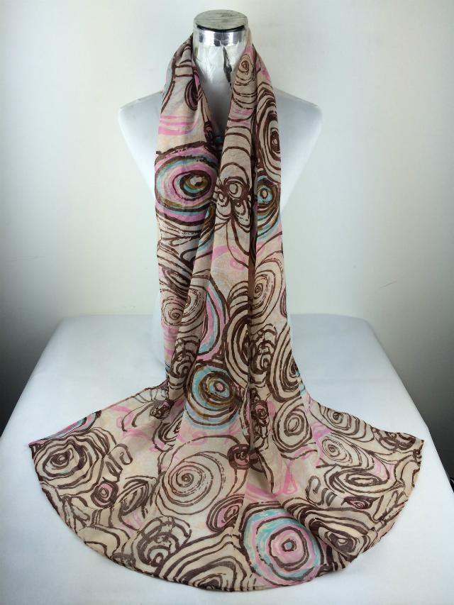 Circle pattern thin scarf wholesale 