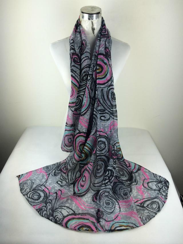 Circle pattern thin scarf wholesale 