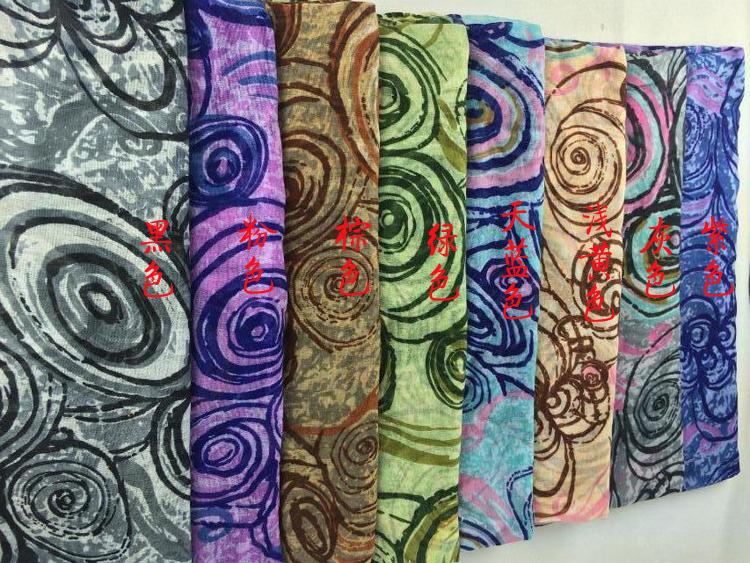 Circle pattern thin scarf wholesale 