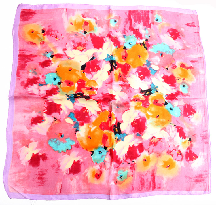 Silk scarf square womens shawl wraps satin