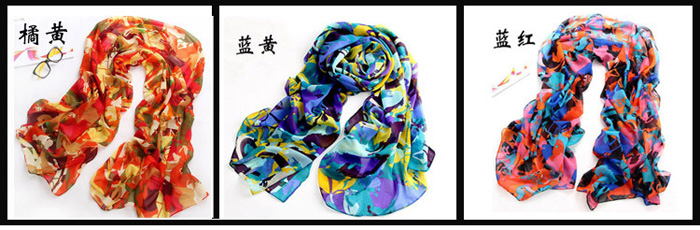 Inkjet graffiti chiffon scarves