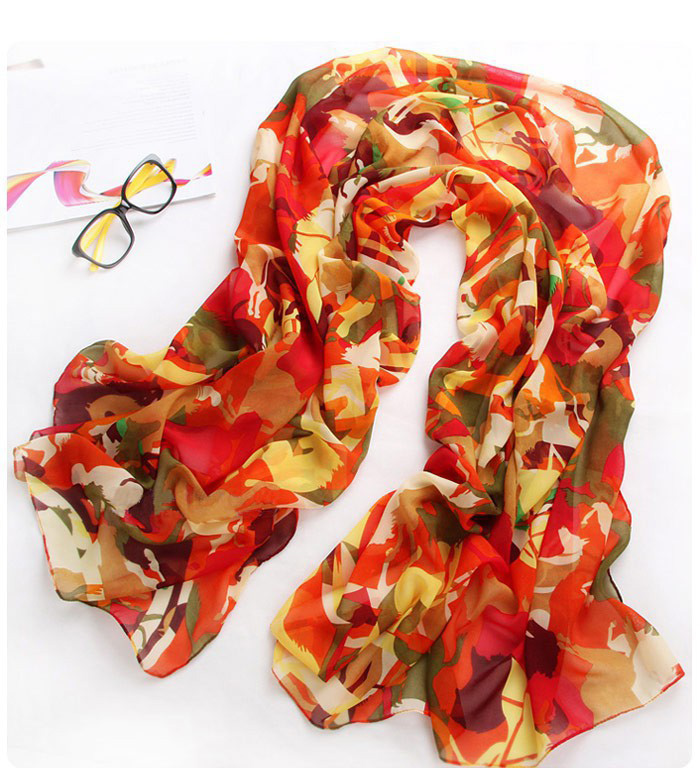 Inkjet graffiti chiffon scarves