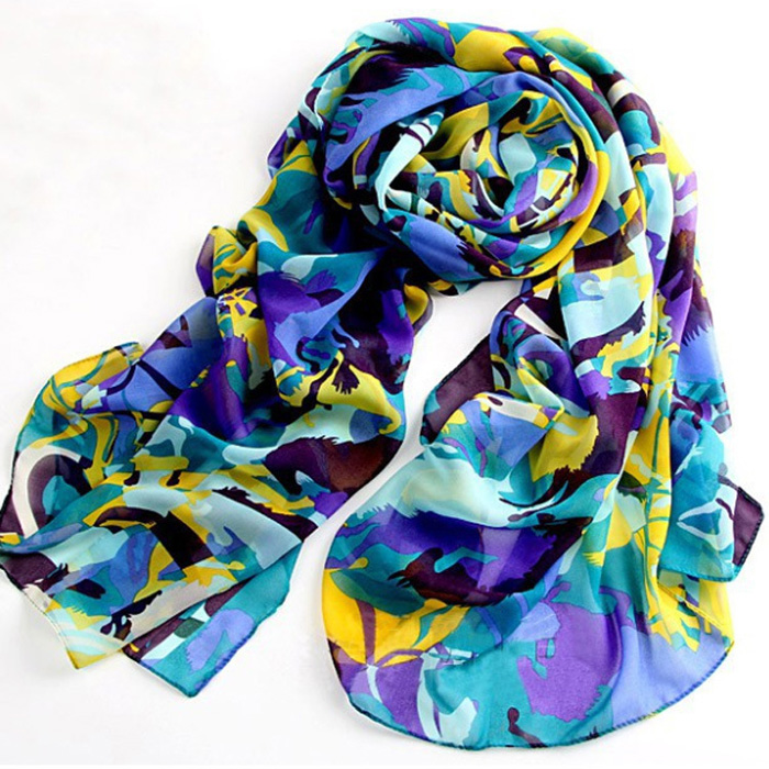 Inkjet graffiti chiffon scarves