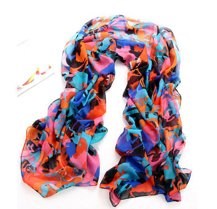 Inkjet graffiti chiffon scarves