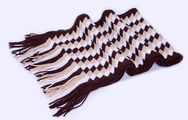 Plaid stitching mens wool scarves