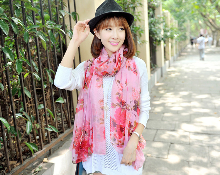 Fields and gardens floral scarf