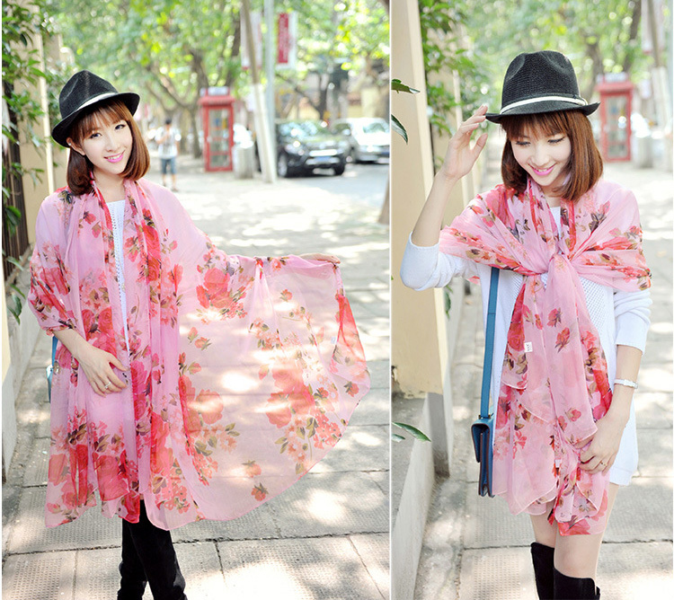 Fields and gardens floral scarf
