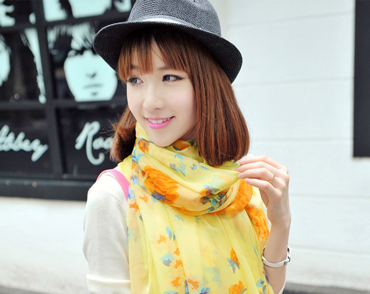 Fields and gardens floral scarf
