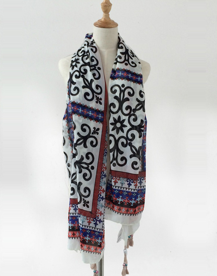 Retro cotton scarf woman