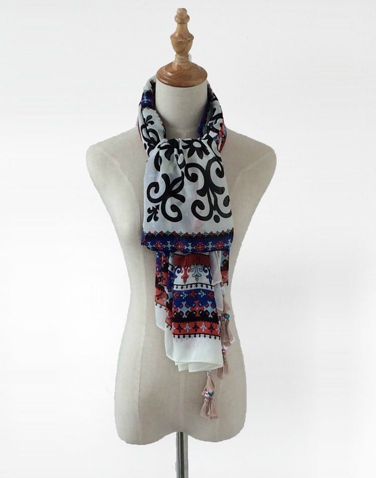 Retro cotton scarf woman