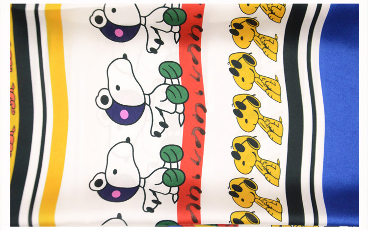 Cartoon pattern vintage silk scarves