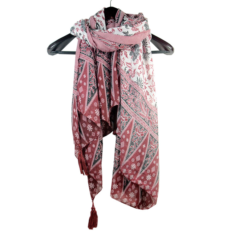 Ethnic cotton scarf print